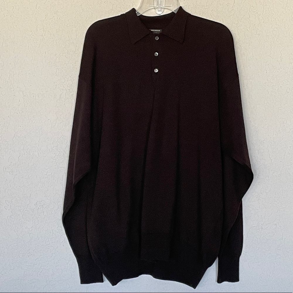 NEIMAN MARCUS MERINO WOOL SWEATER BUTTONS SIZE LARGE